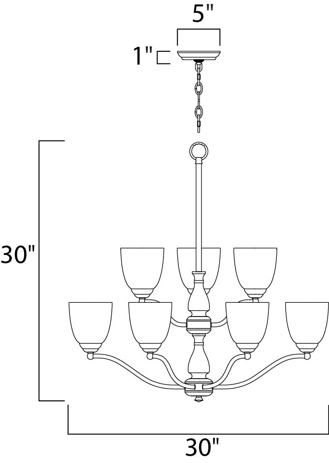 Stefan 9-Light Chandelier Satin Nickel by Maxim Lighting