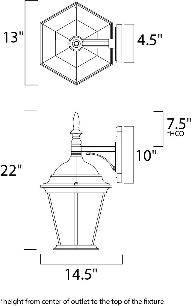Westlake Cast 3-Light Outdoor Wall Lantern Black by Maxim Lighting