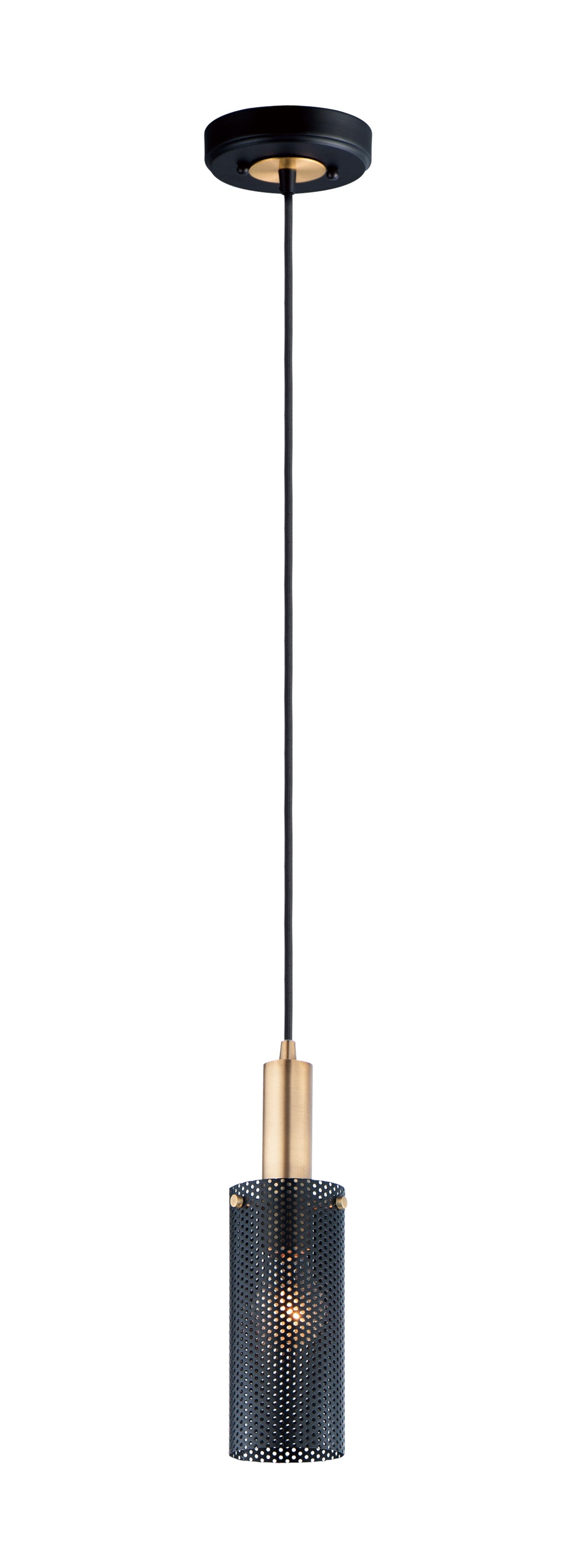 Perf Mini Pendant Black/Satin Brass by Maxim Lighting