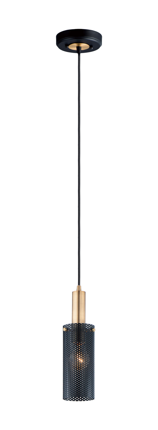 Perf Mini Pendant Black/Satin Brass by Maxim Lighting