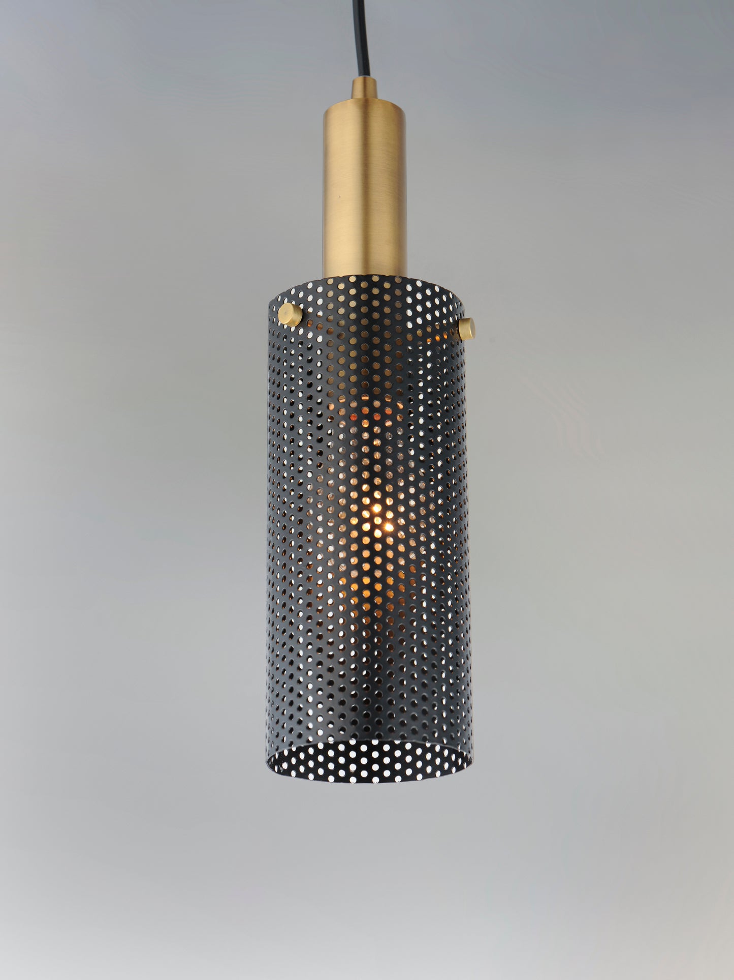 Perf Mini Pendant Black/Satin Brass by Maxim Lighting