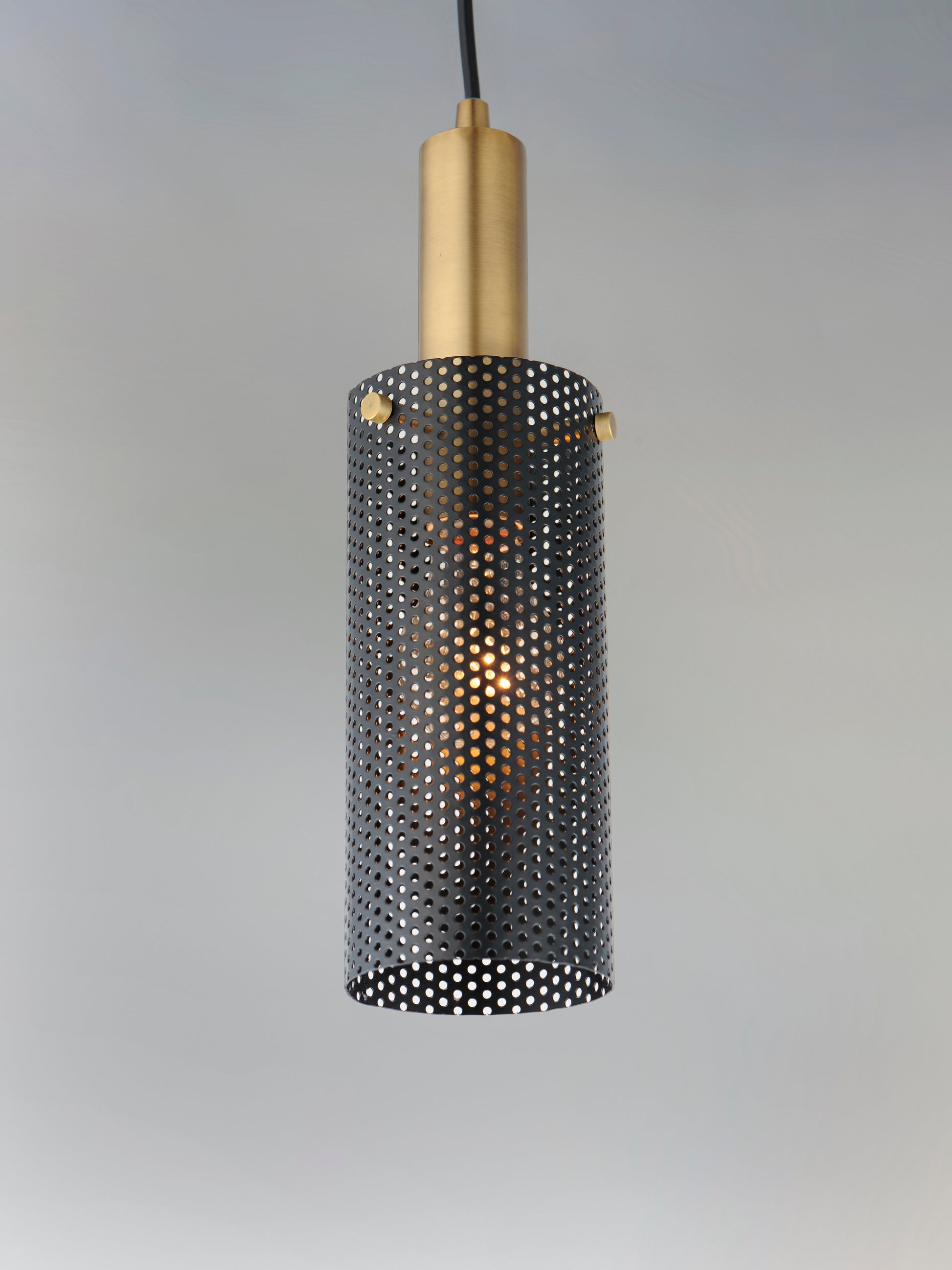 Perf Mini Pendant Black/Satin Brass by Maxim Lighting
