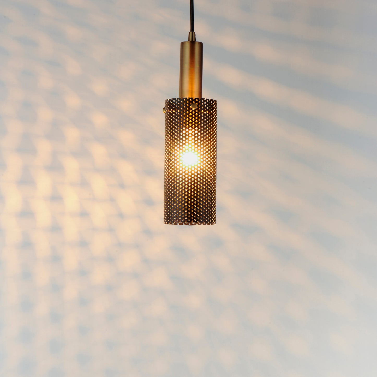 Perf Mini Pendant Black/Satin Brass by Maxim Lighting