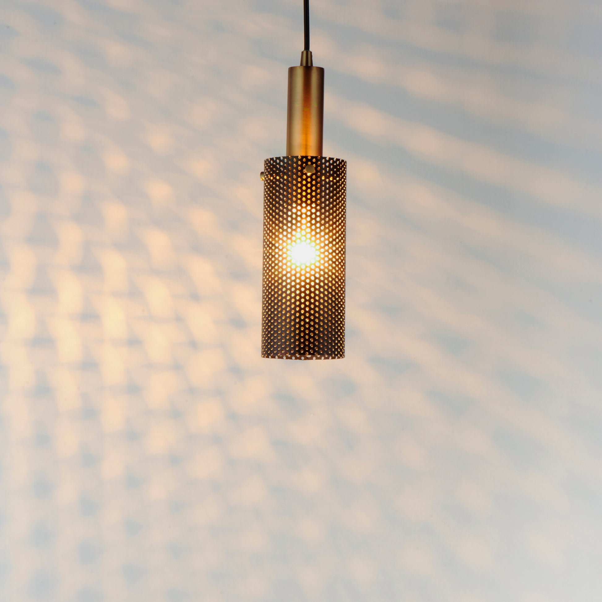 Perf Mini Pendant Black/Satin Brass by Maxim Lighting