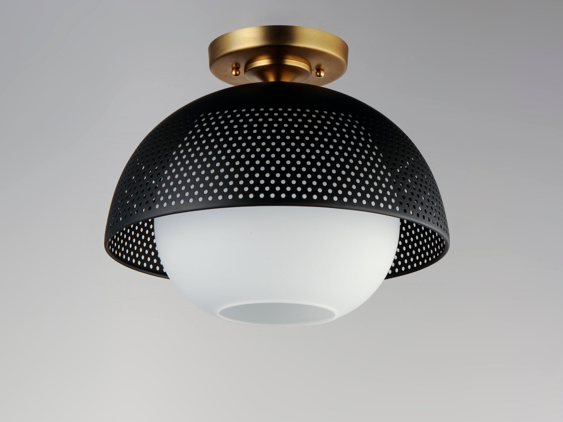 Perf Flush Mount Black/Satin Brass by Maxim Lighting