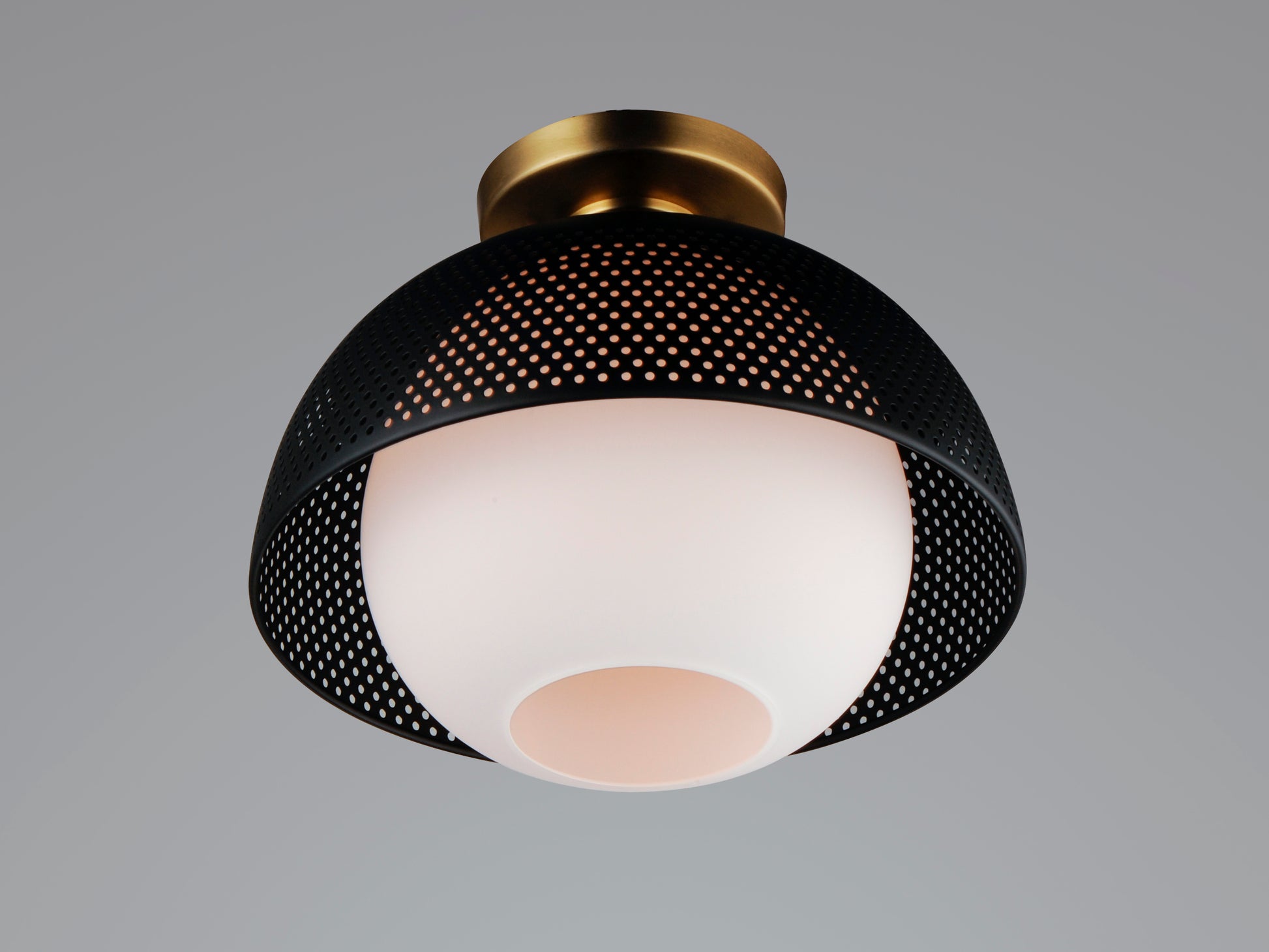 Perf Flush Mount Black/Satin Brass by Maxim Lighting