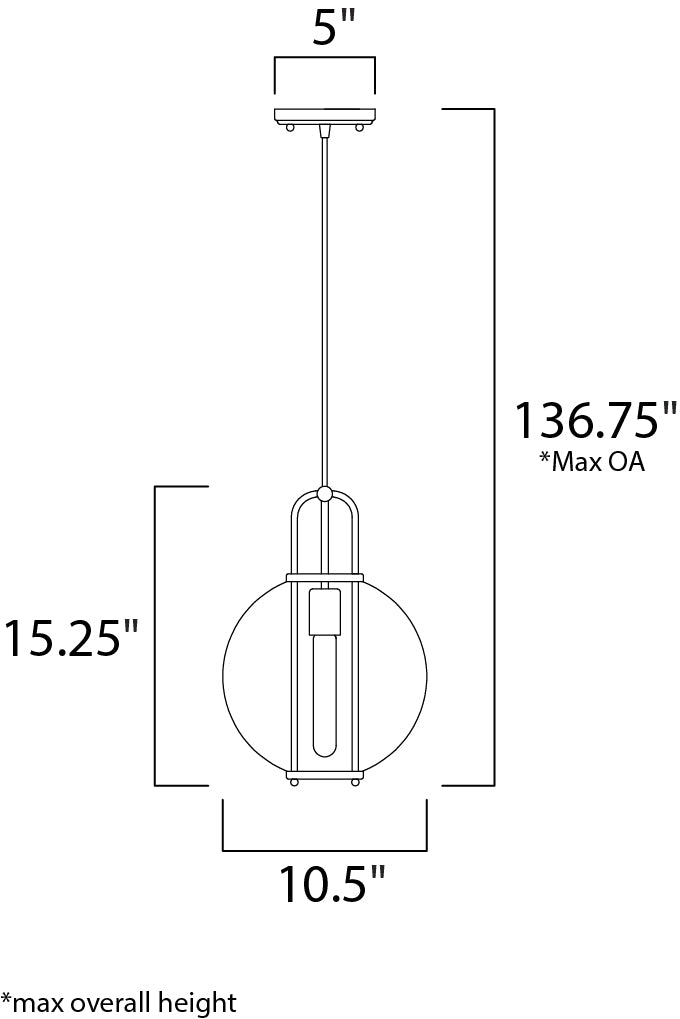 Minaret Pendant Polished Nickel by Maxim Lighting