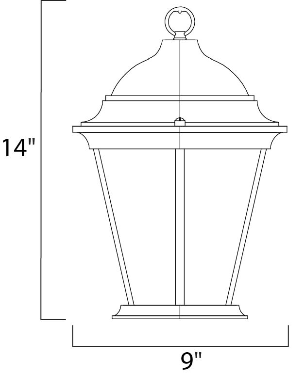 Westlake Cast 3-Light Outdoor Hanging Lantern Black by Maxim Lighting