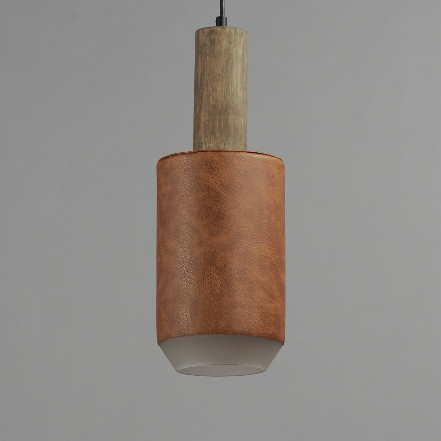 Scout LED Pendant Weathered Wood/Tan Leather by Maxim Lighting
