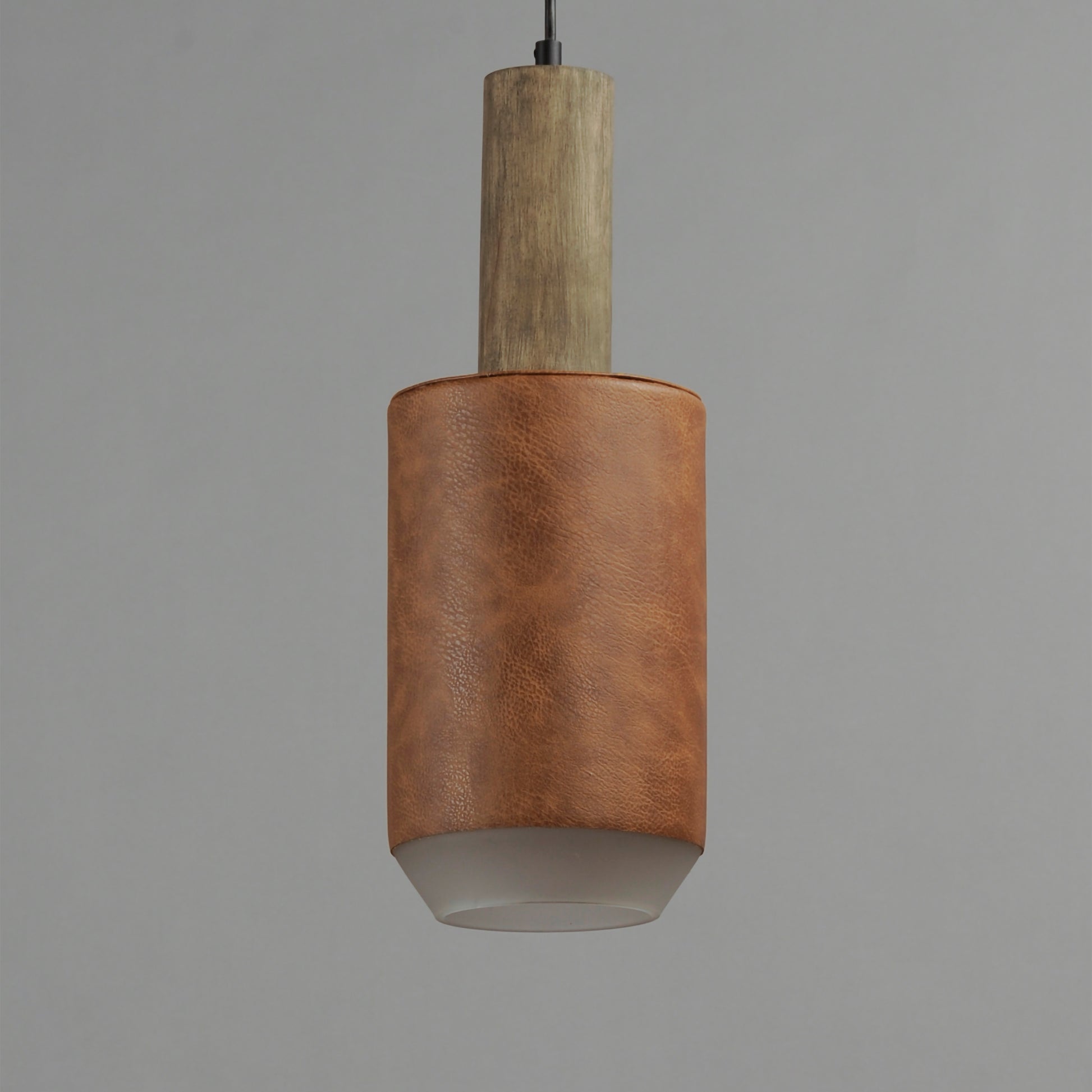 Scout LED Pendant Weathered Wood/Tan Leather by Maxim Lighting