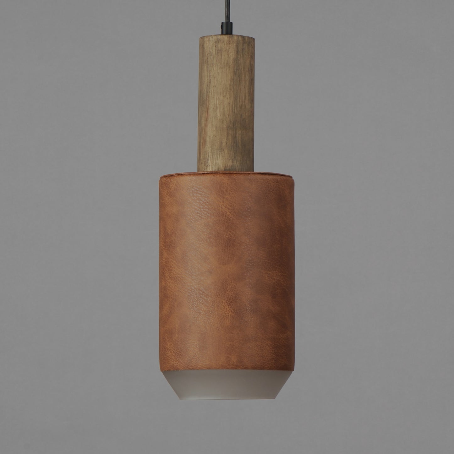 Scout LED Pendant Weathered Wood/Tan Leather by Maxim Lighting
