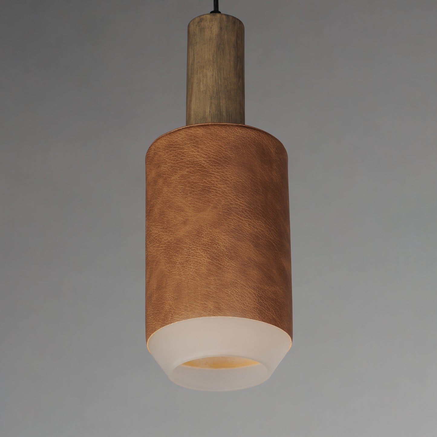 Scout LED Pendant Weathered Wood/Tan Leather by Maxim Lighting
