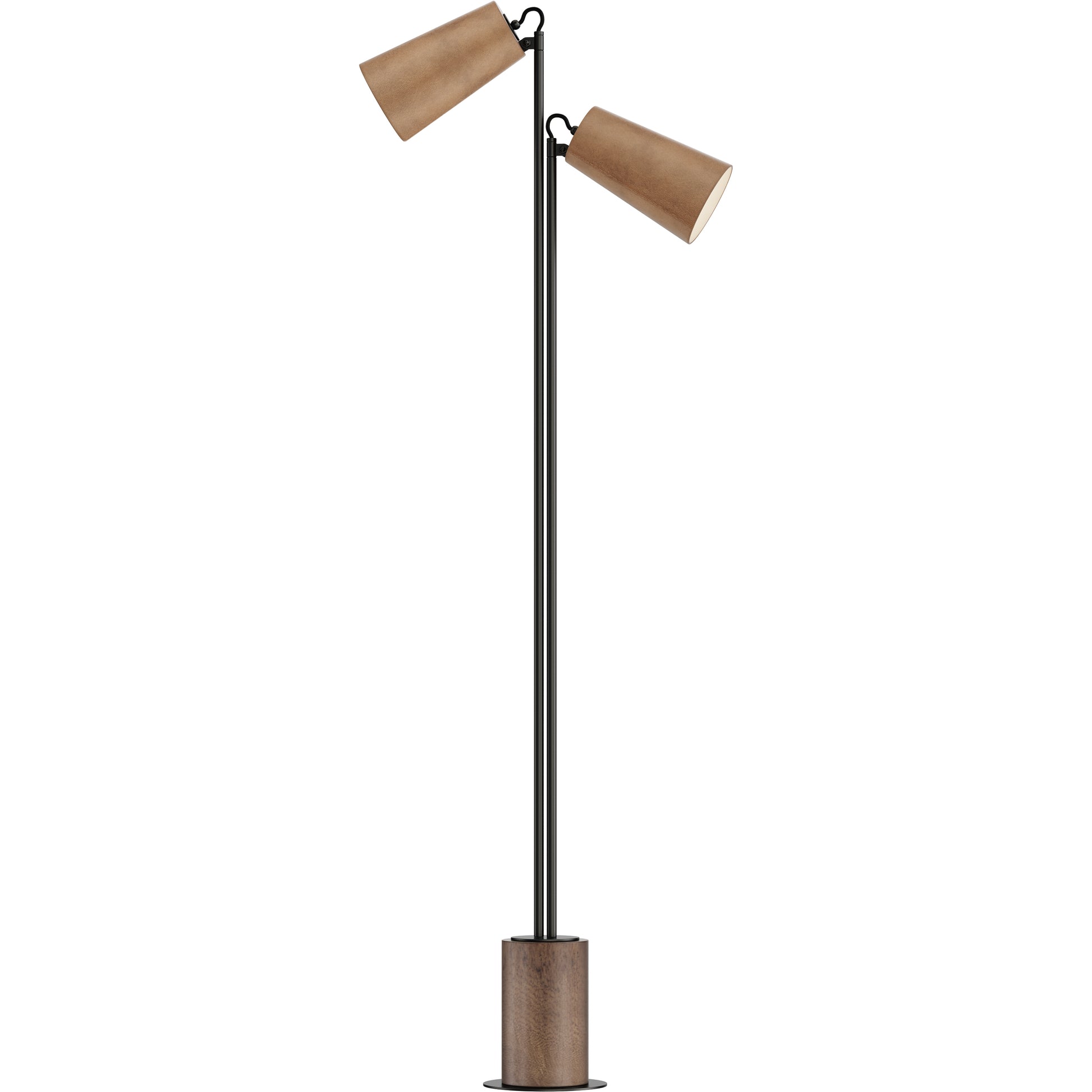 Scout 2-Light LED Floor Lamp Weathered Wood/Tan Leather by Maxim Lighting