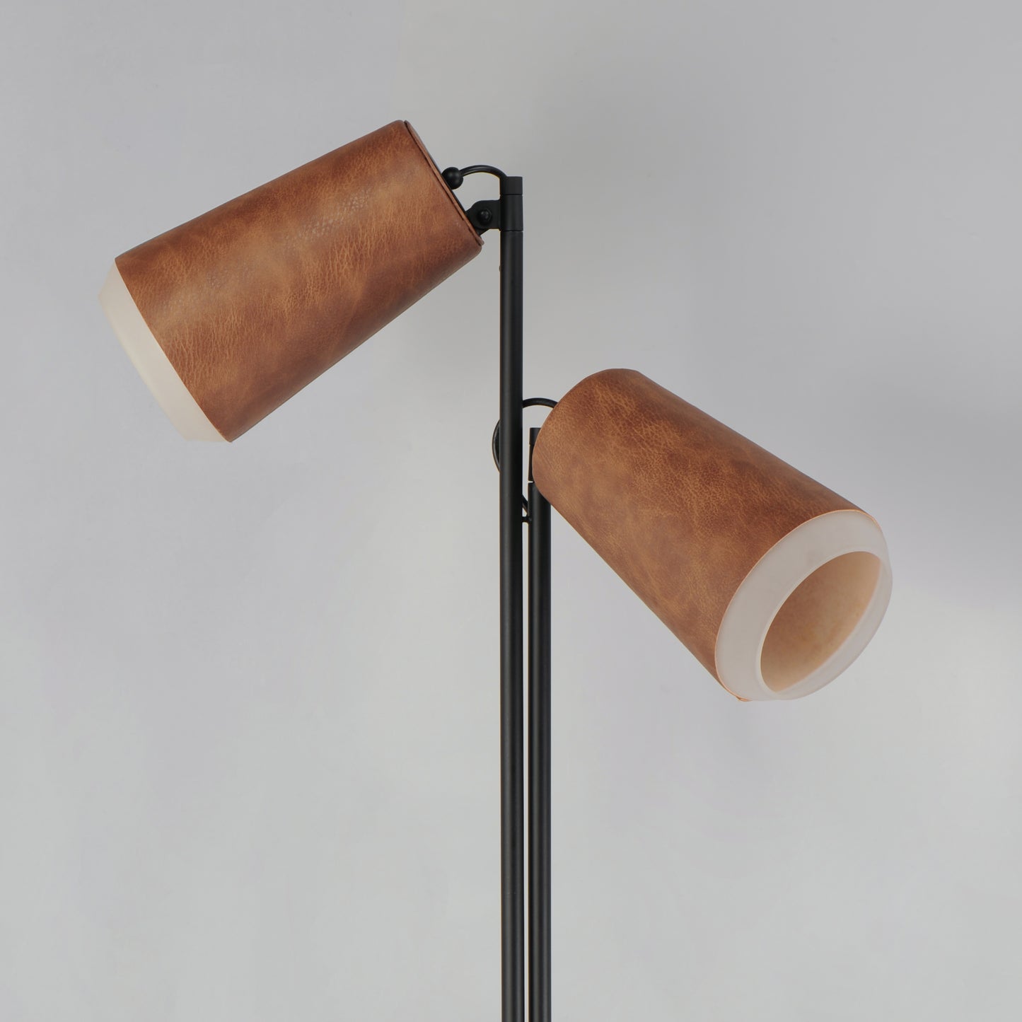 Scout 2-Light LED Floor Lamp Weathered Wood/Tan Leather by Maxim Lighting