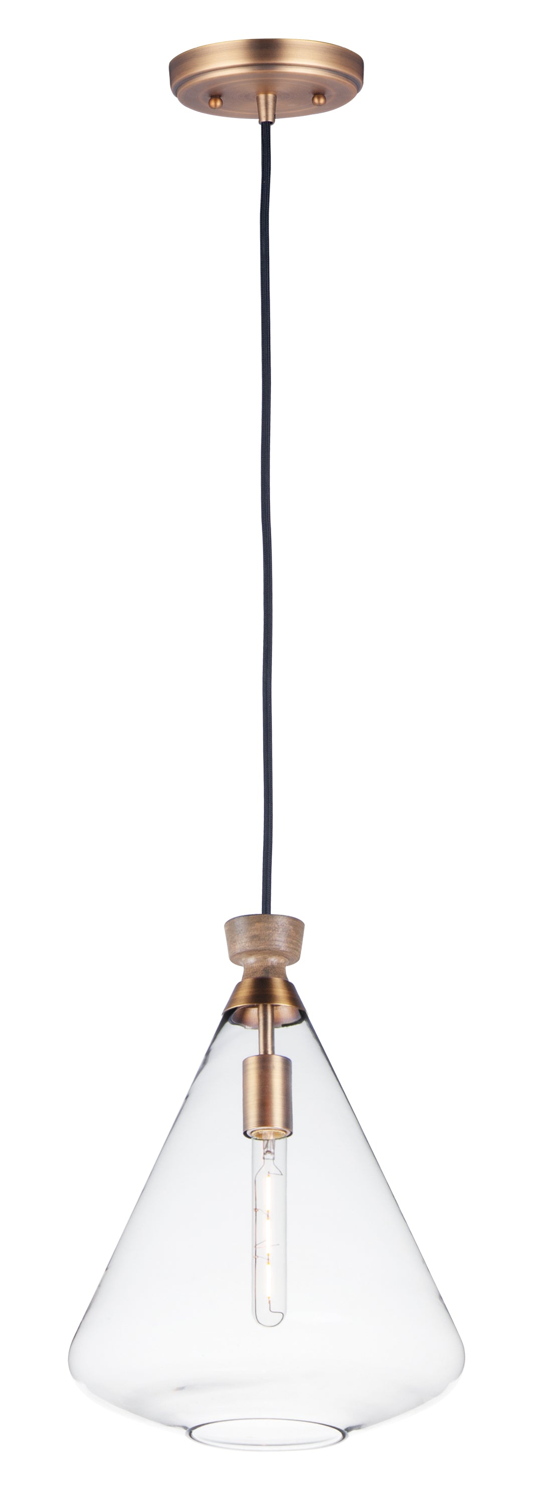 Abbott Pendant Weathered Oak/Antique Brass by Maxim Lighting