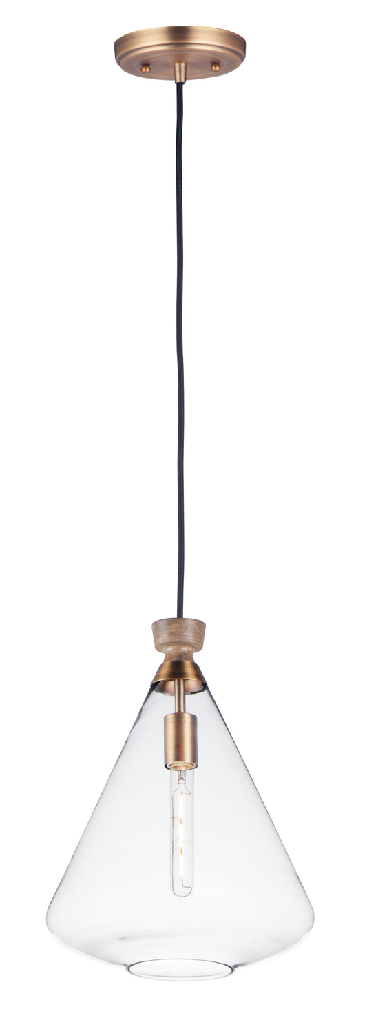 Abbott Pendant Weathered Oak/Antique Brass by Maxim Lighting