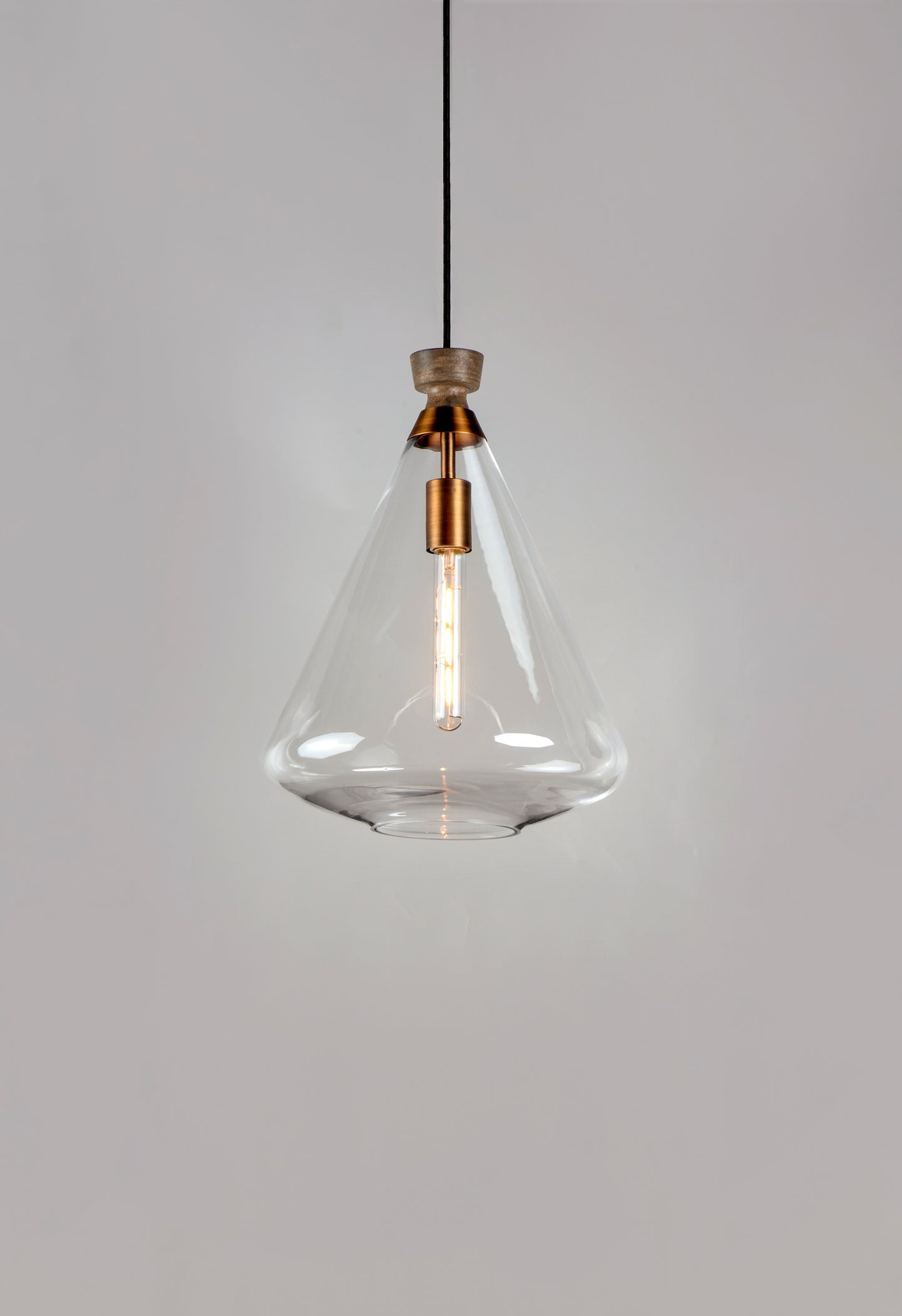 Abbott Pendant Weathered Oak/Antique Brass by Maxim Lighting