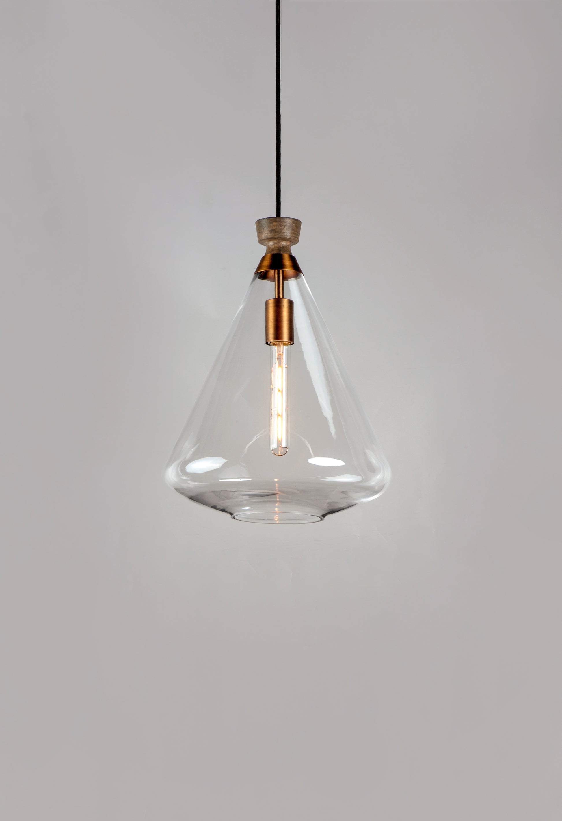 Abbott Pendant Weathered Oak/Antique Brass by Maxim Lighting