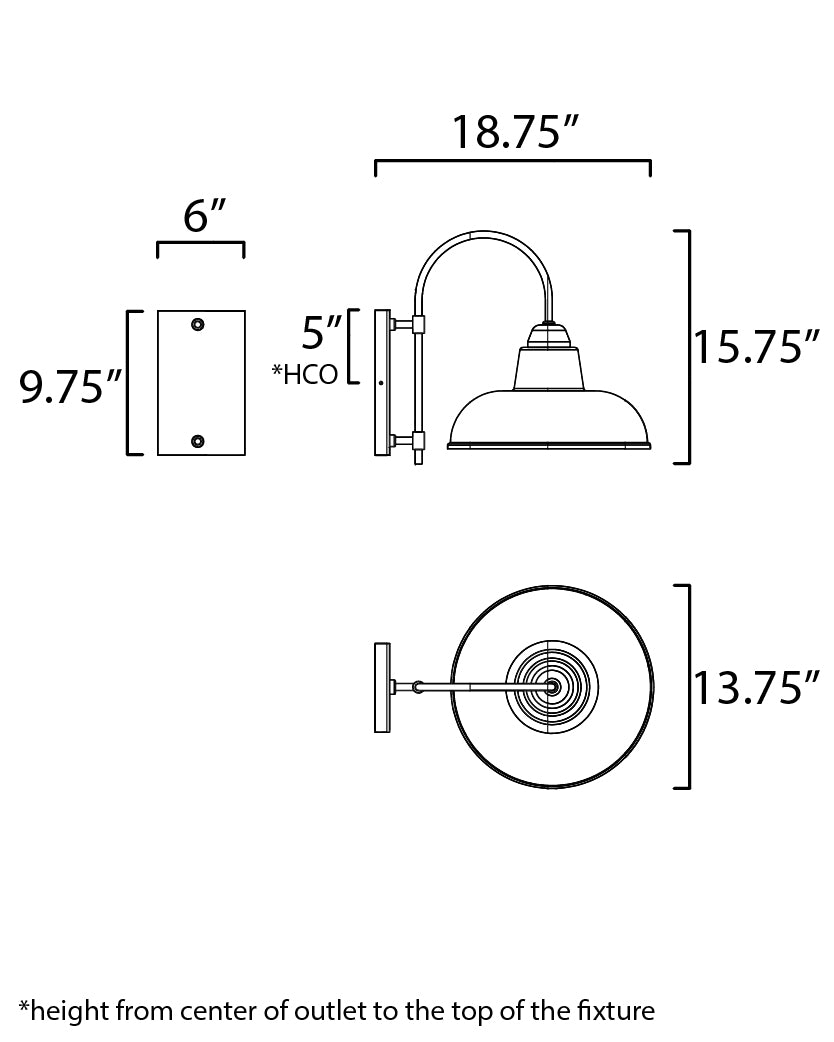 Industrial Outdoor Wall Sconce Black by Maxim Lighting