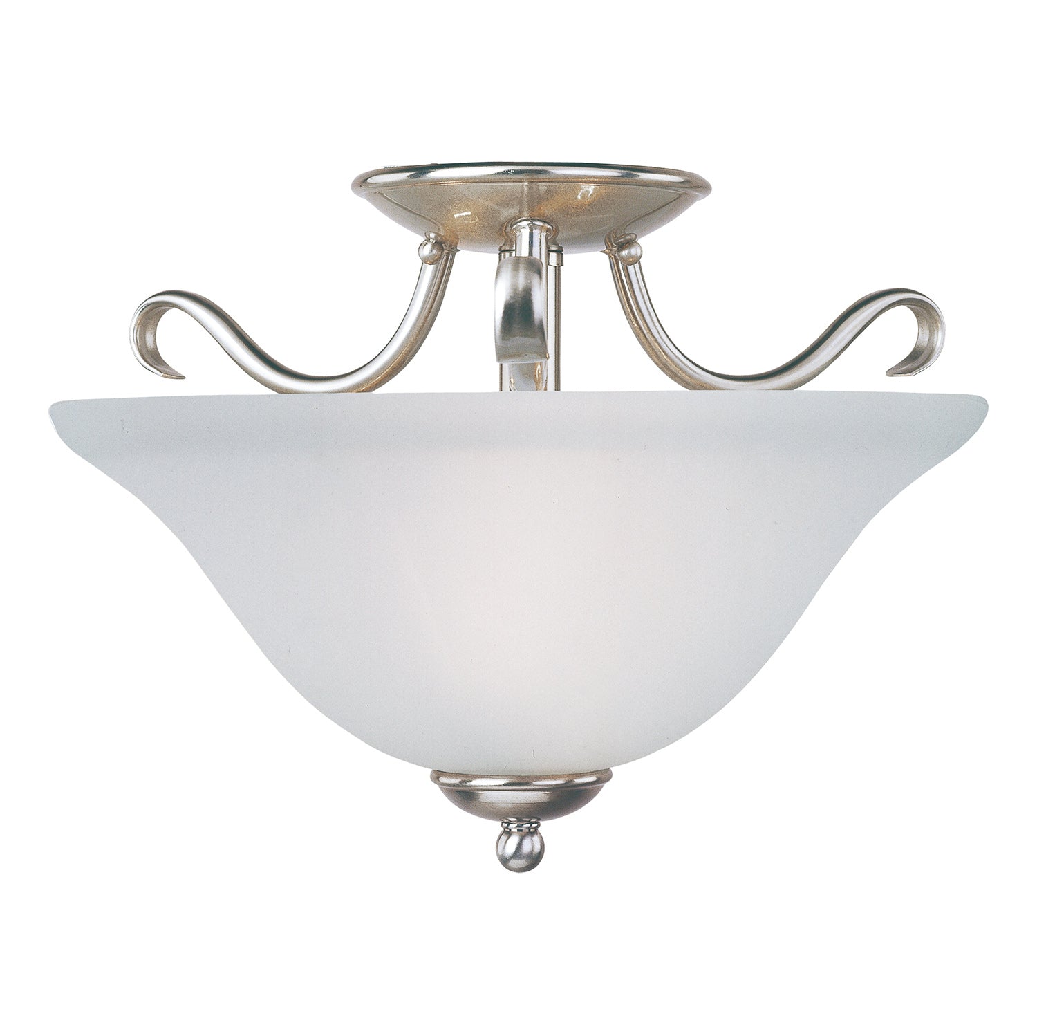 Basix 2-Light Semi-Flush Mount Satin Nickel by Maxim Lighting