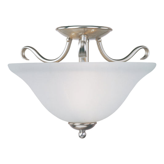Basix 2-Light Semi-Flush Mount Satin Nickel by Maxim Lighting