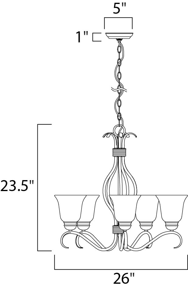 Basix 5-Light Chandelier Oil Rubbed Bronze by Maxim Lighting