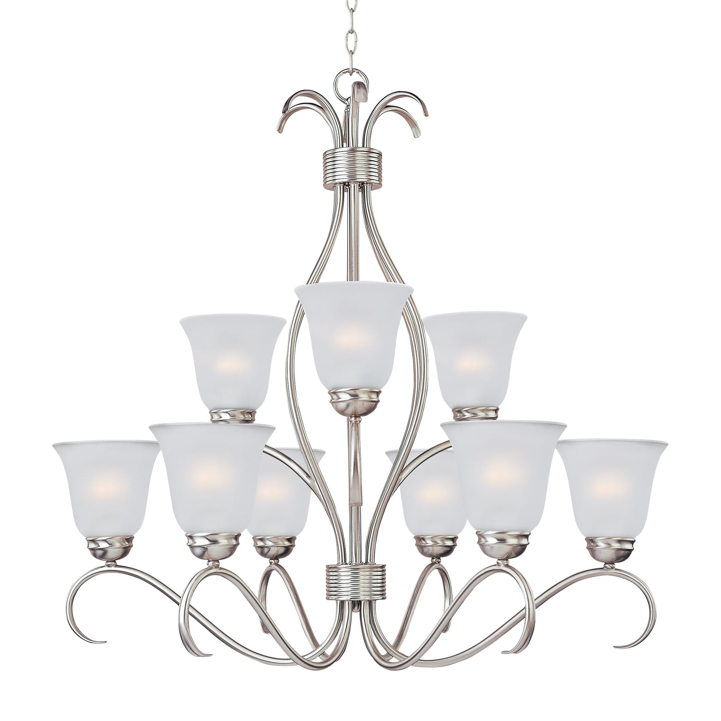Basix 9-Light Chandelier Satin Nickel by Maxim Lighting