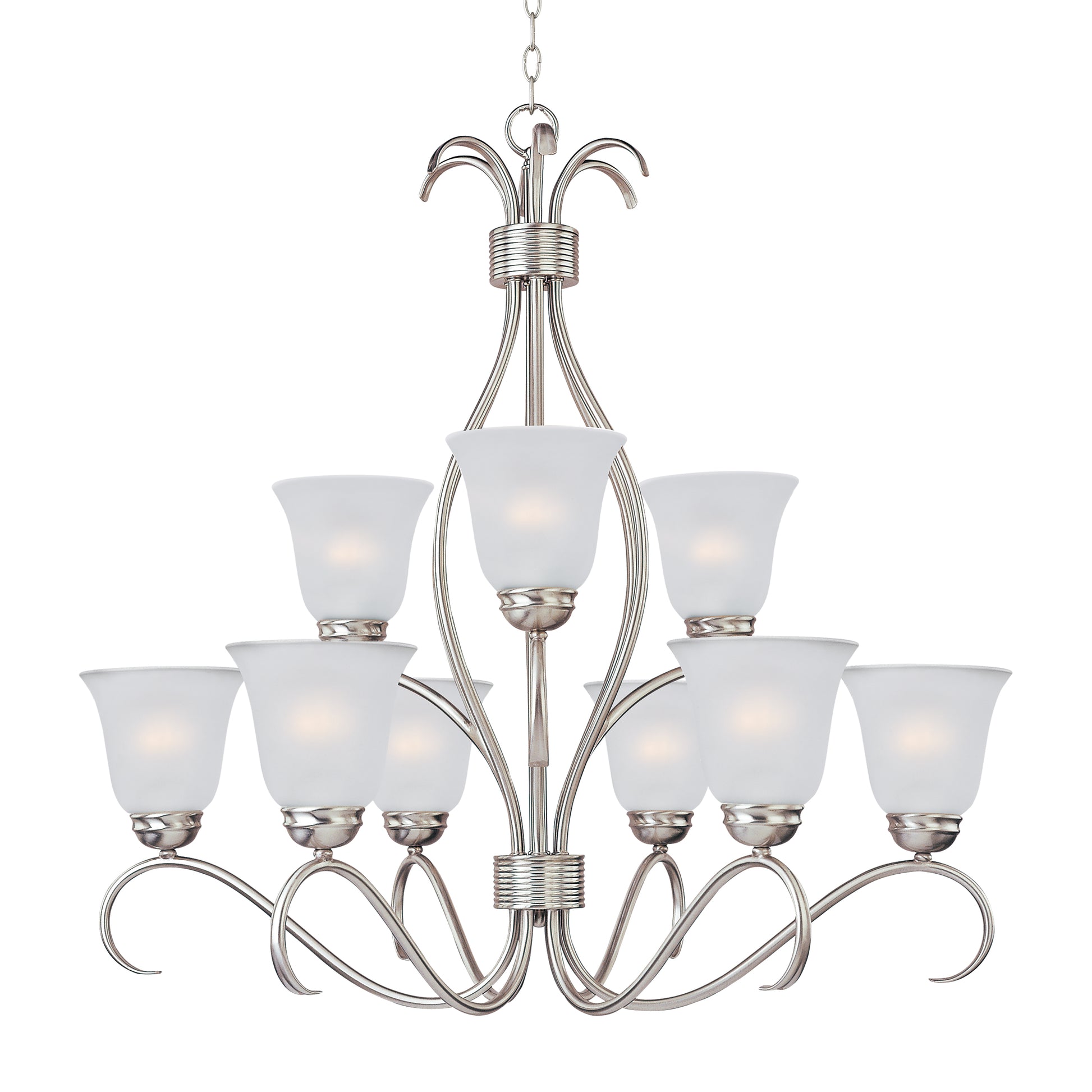 Basix 9-Light Chandelier Satin Nickel by Maxim Lighting