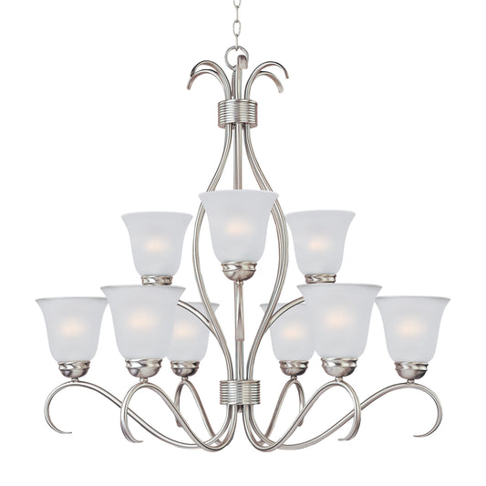 Basix 9-Light Chandelier Satin Nickel by Maxim Lighting