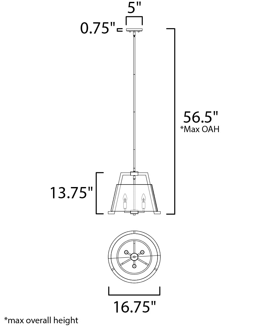 Orson 3-Light Pendant Driftwood by Maxim Lighting