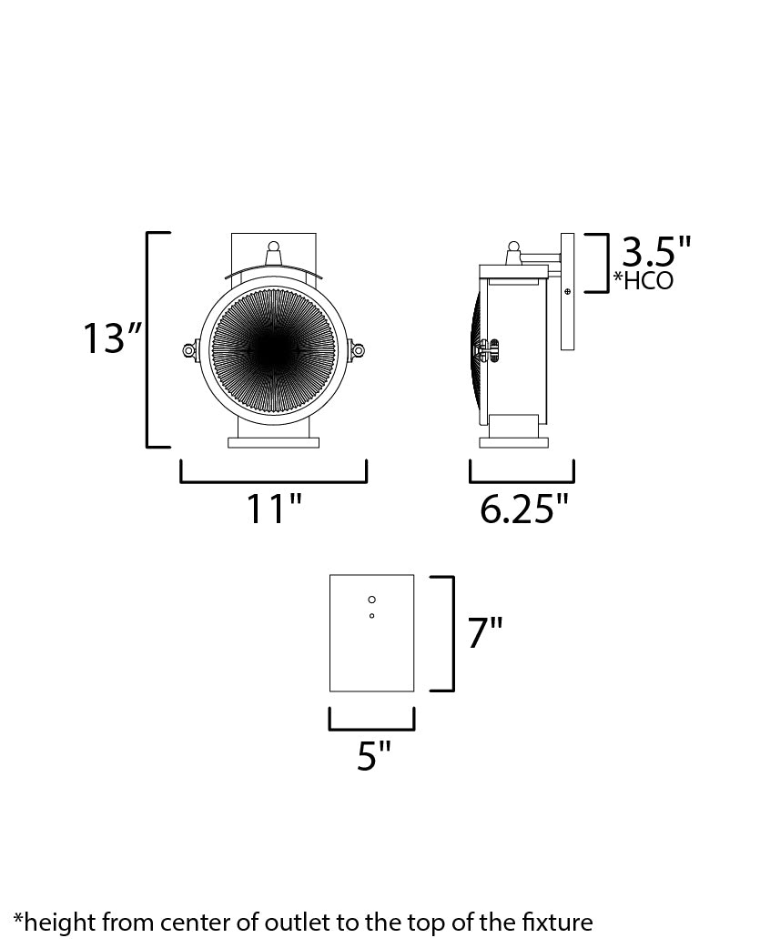 Portside Outdoor Wall Sconce Oil Rubbed Bronze/Antique Brass by Maxim Lighting