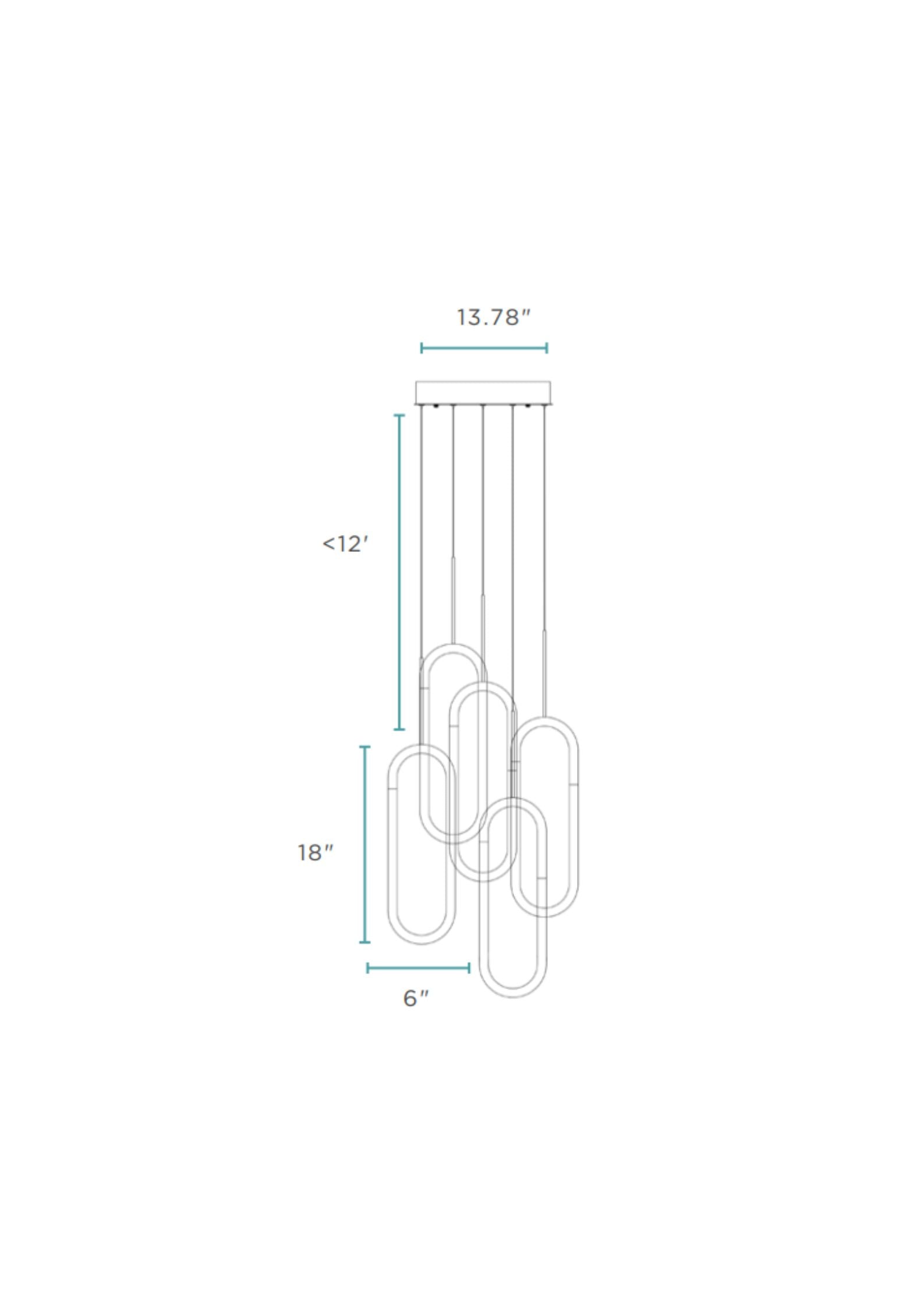 LED Five Clips Chandelier - Finesse Decor CH-0301-5SG