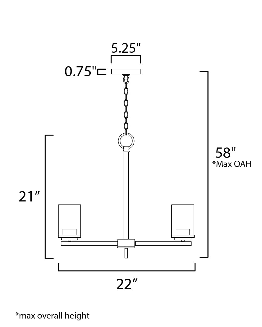 Corona 5-Light Chandelier Satin Nickel by Maxim Lighting