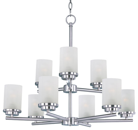 Corona 9-Light Chandelier Satin Nickel by Maxim Lighting
