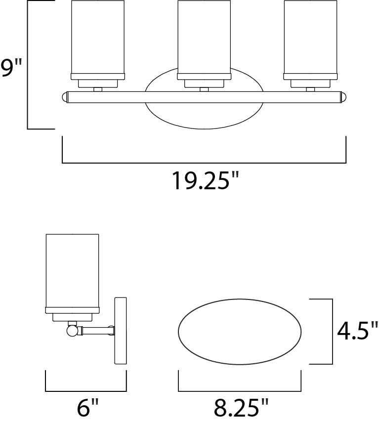 Corona 3-Light Bath Vanity Oil Rubbed Bronze by Maxim Lighting