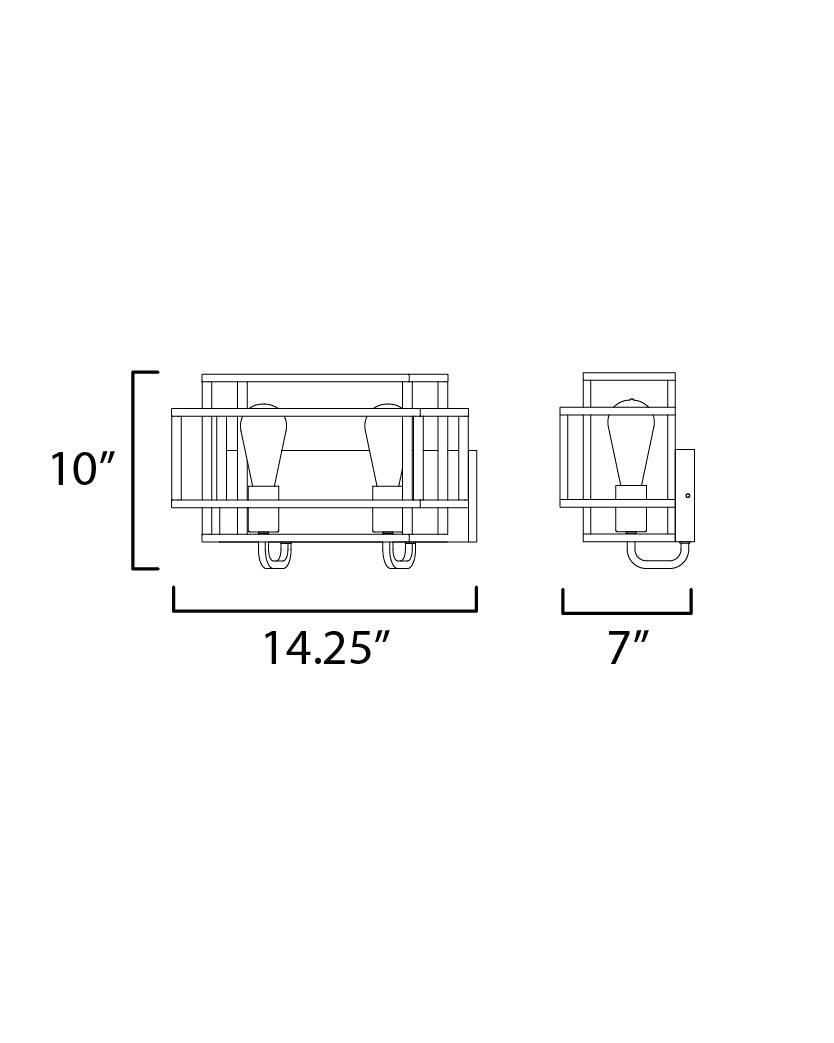 Liner 2-Light Bath Vanity Black/Satin Brass by Maxim Lighting