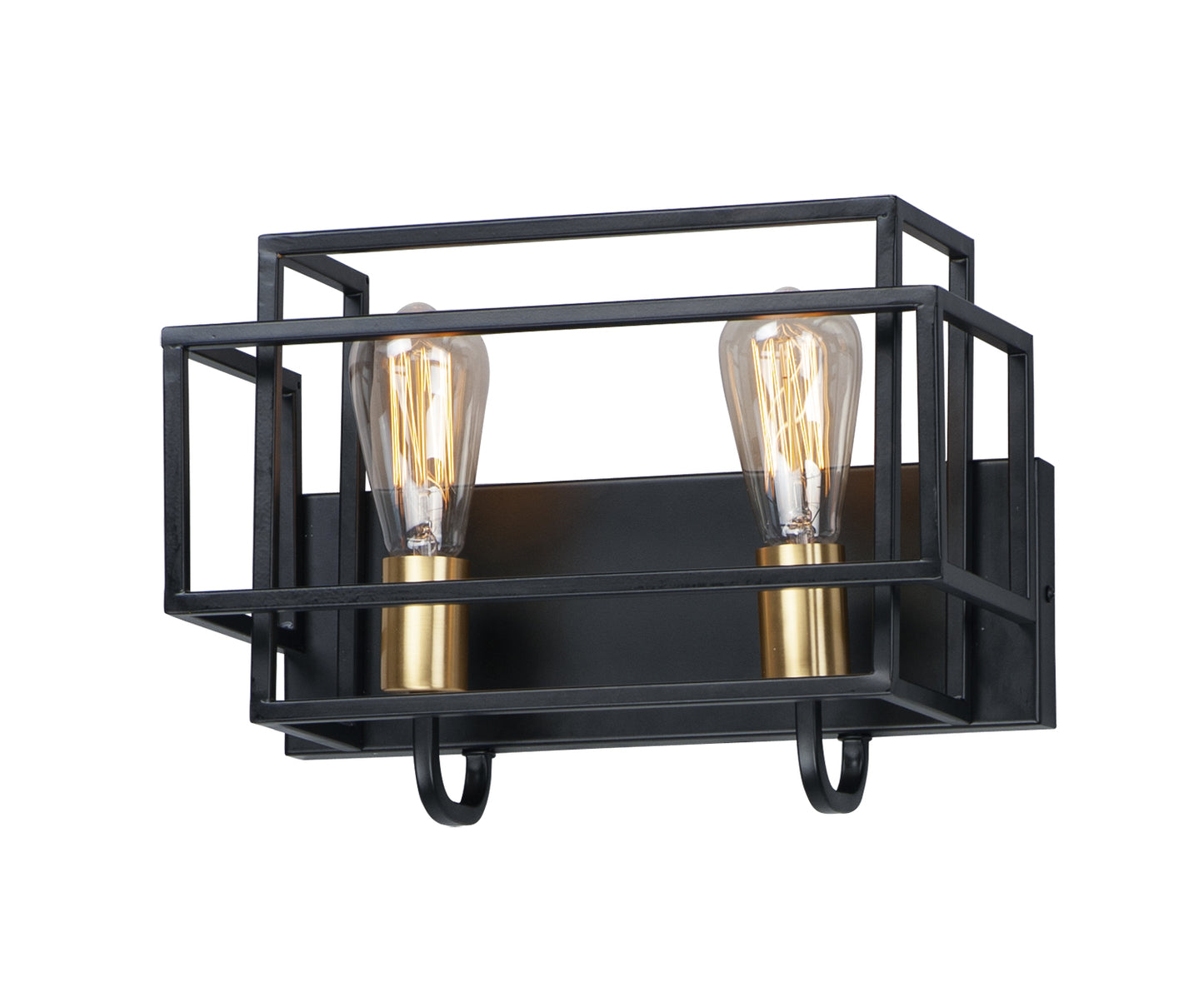 Liner 2-Light Bath Vanity Black/Satin Brass by Maxim Lighting
