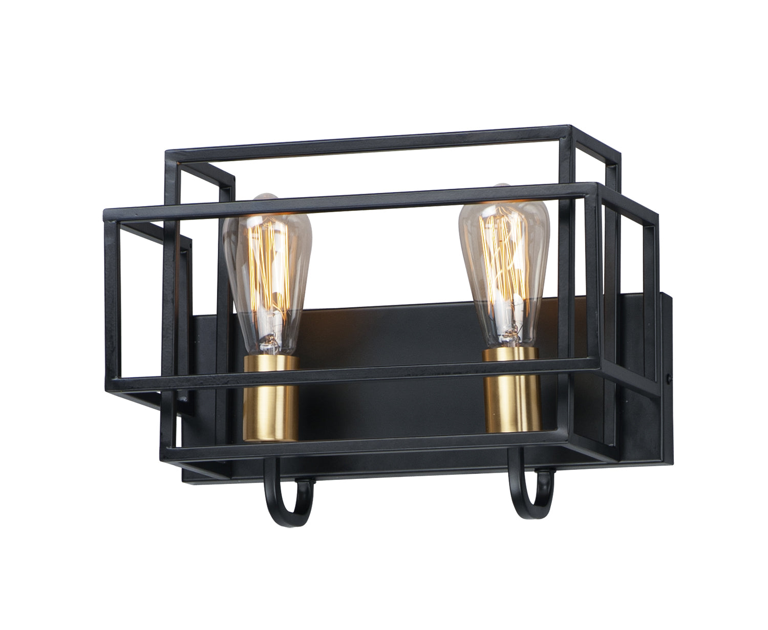 Liner 2-Light Bath Vanity Black/Satin Brass by Maxim Lighting