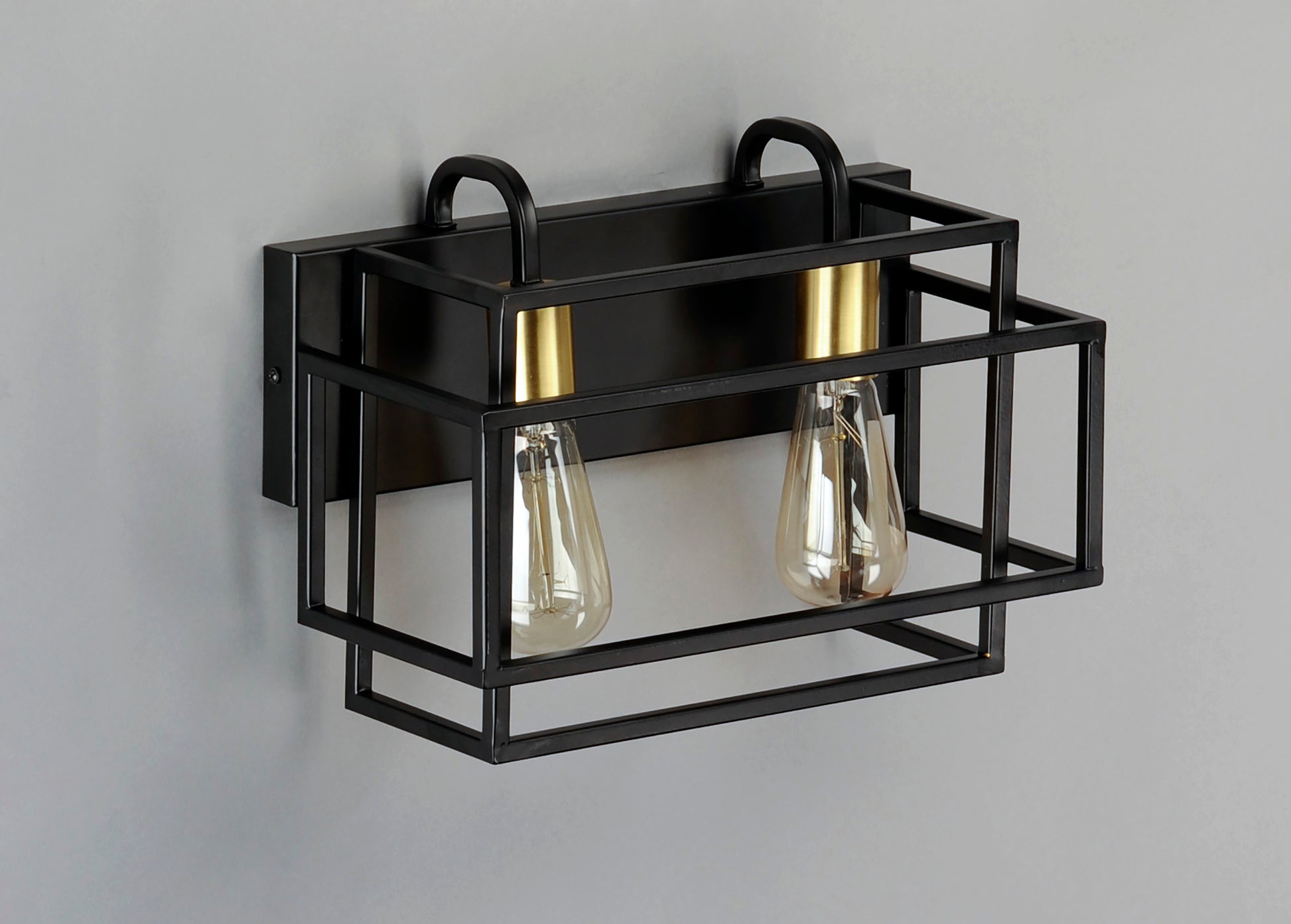 Liner 2-Light Bath Vanity Black/Satin Brass by Maxim Lighting