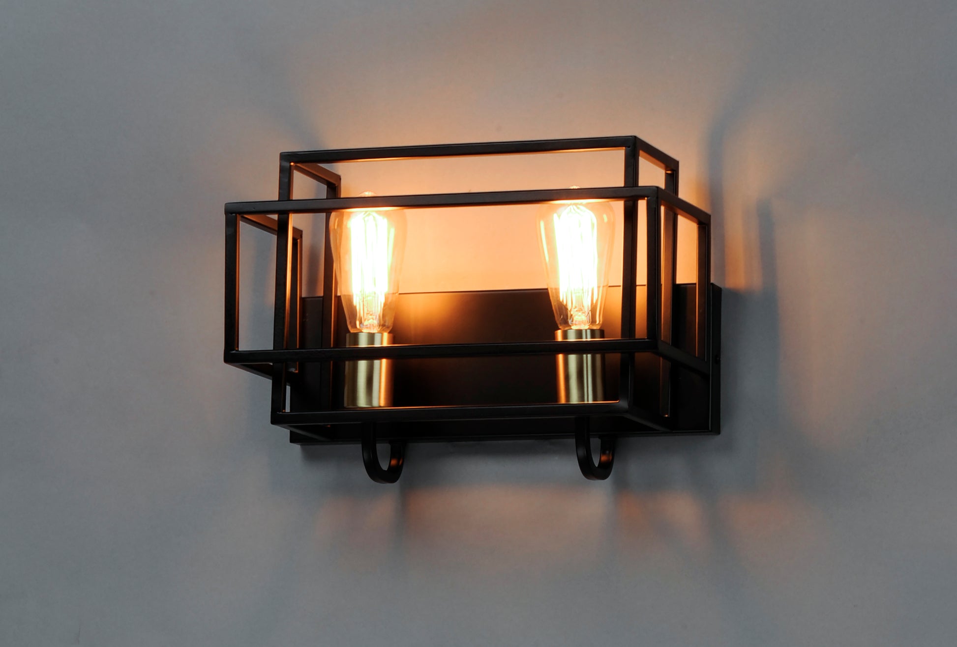 Liner 2-Light Bath Vanity Black/Satin Brass by Maxim Lighting
