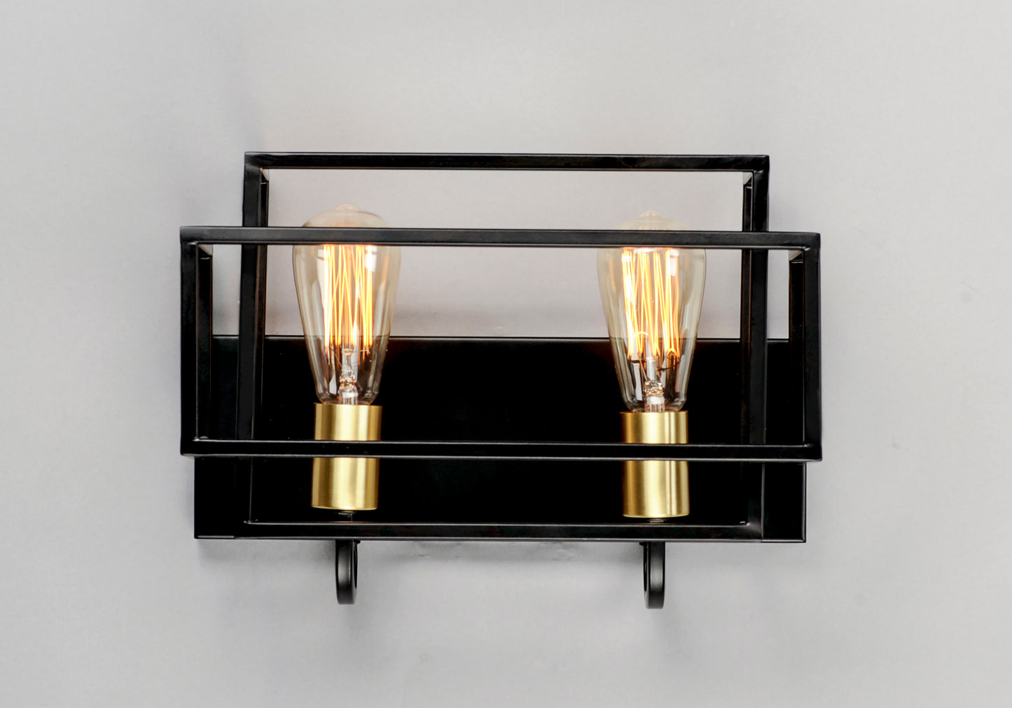 Liner 2-Light Bath Vanity Black/Satin Brass by Maxim Lighting
