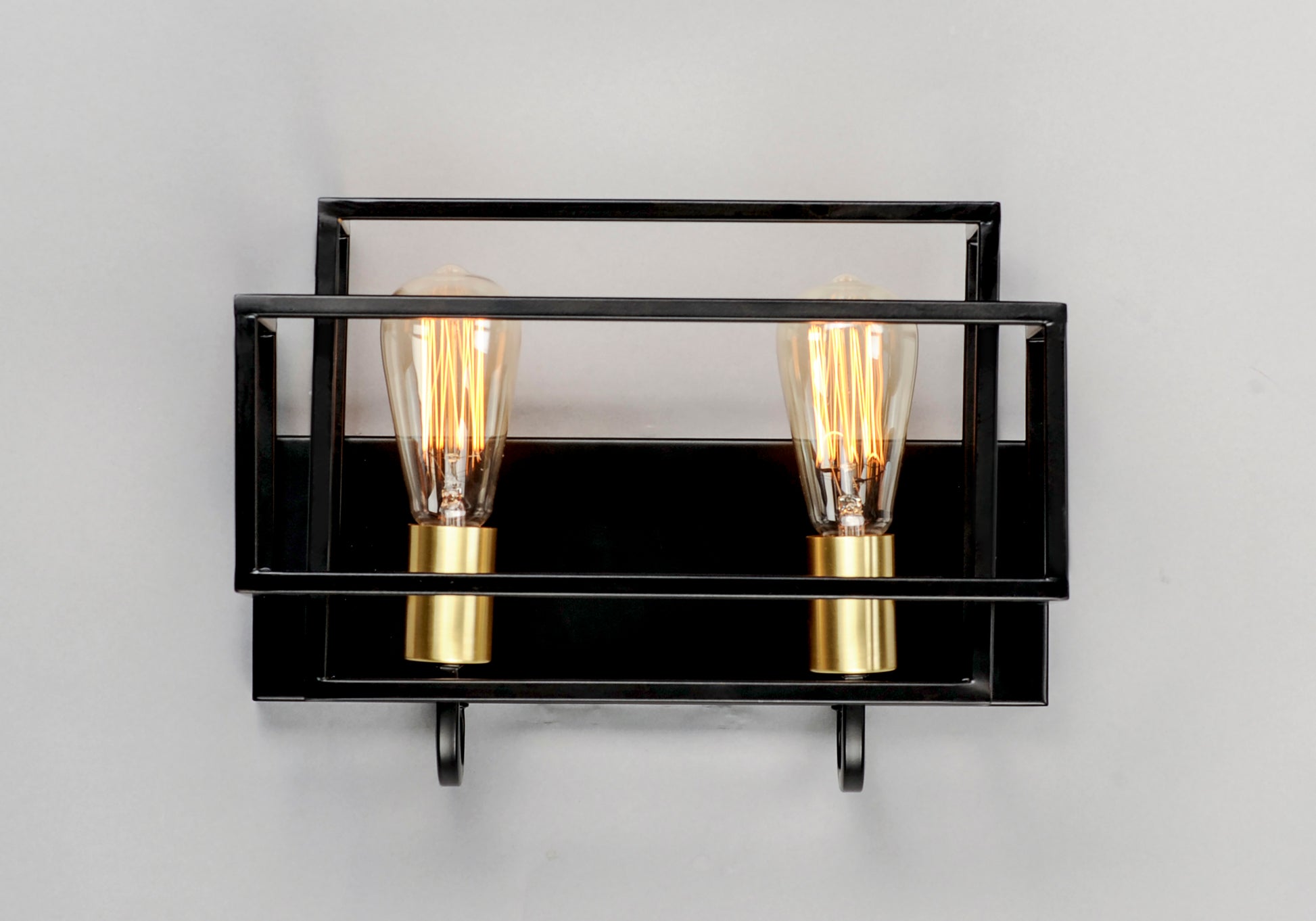 Liner 2-Light Bath Vanity Black/Satin Brass by Maxim Lighting
