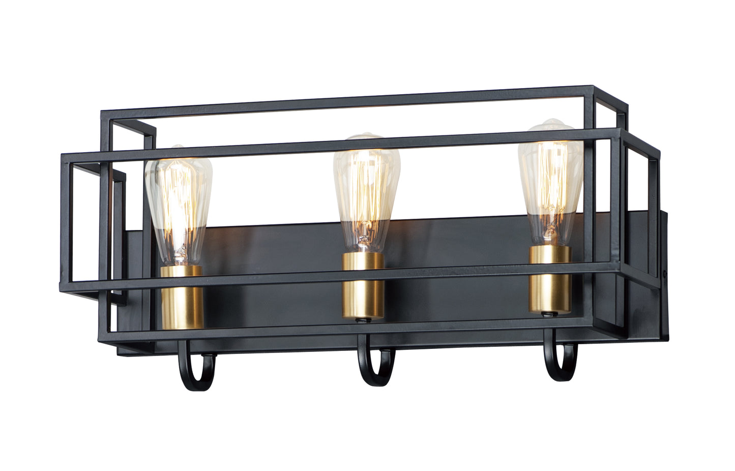 Liner 3-Light Bath Vanity Black/Satin Brass by Maxim Lighting