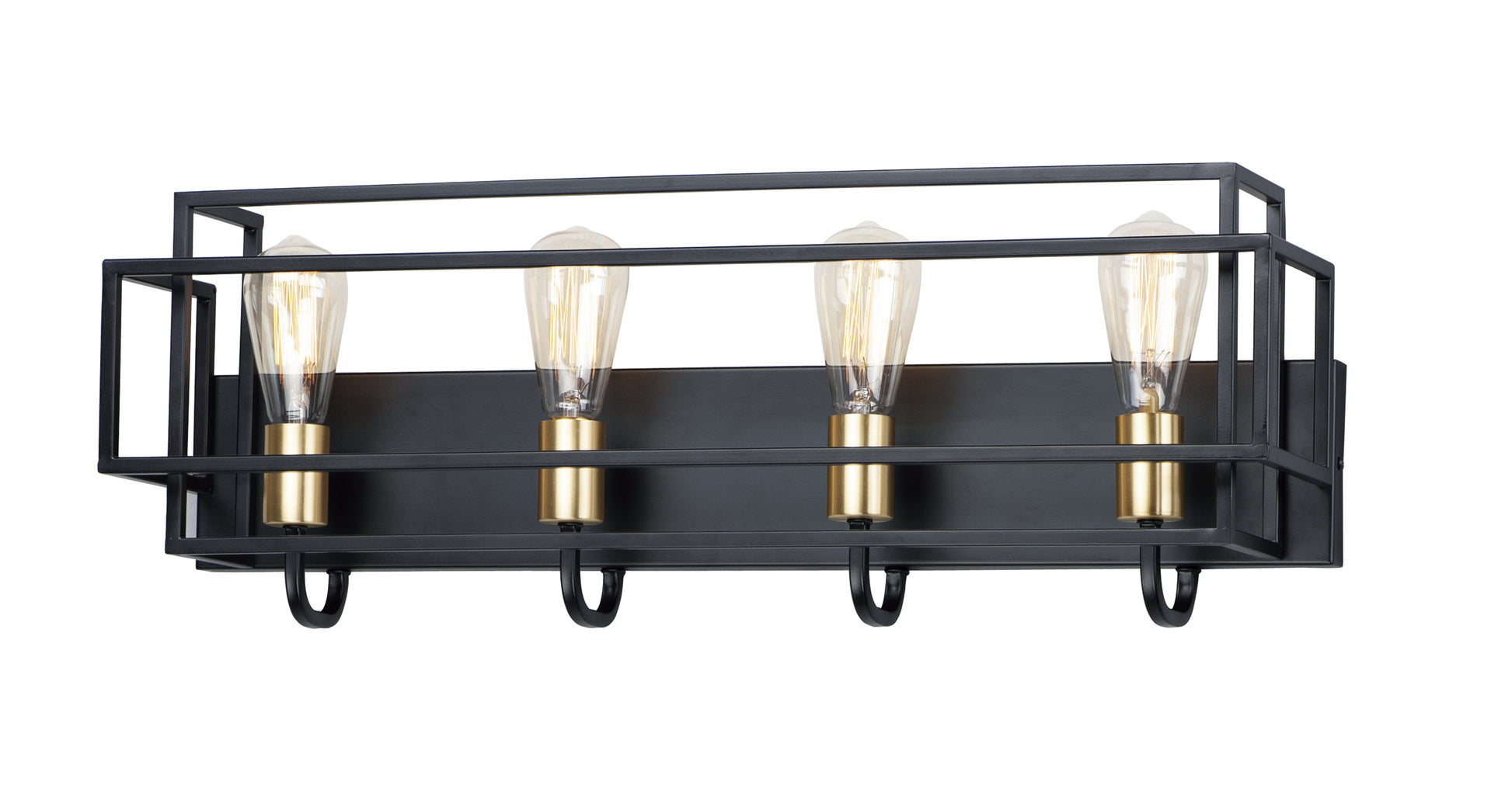 Liner 4-Light Bath Vanity Black/Satin Brass by Maxim Lighting