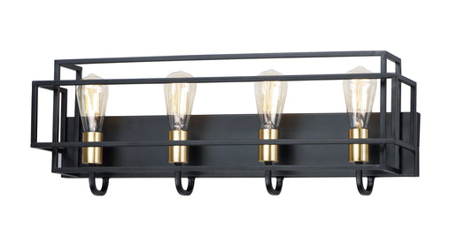 Liner 4-Light Bath Vanity Black/Satin Brass by Maxim Lighting