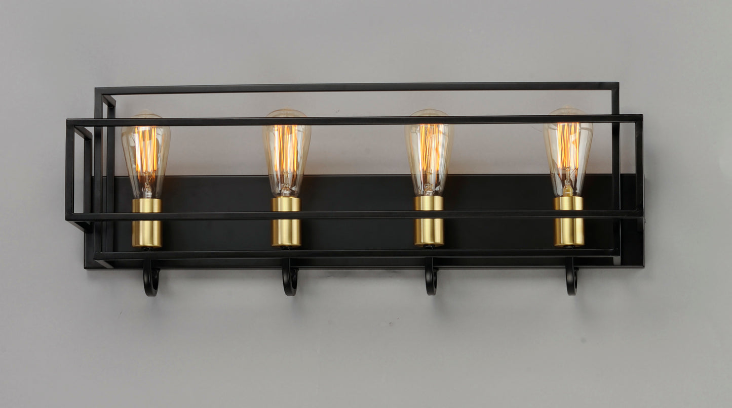 Liner 4-Light Bath Vanity Black/Satin Brass by Maxim Lighting