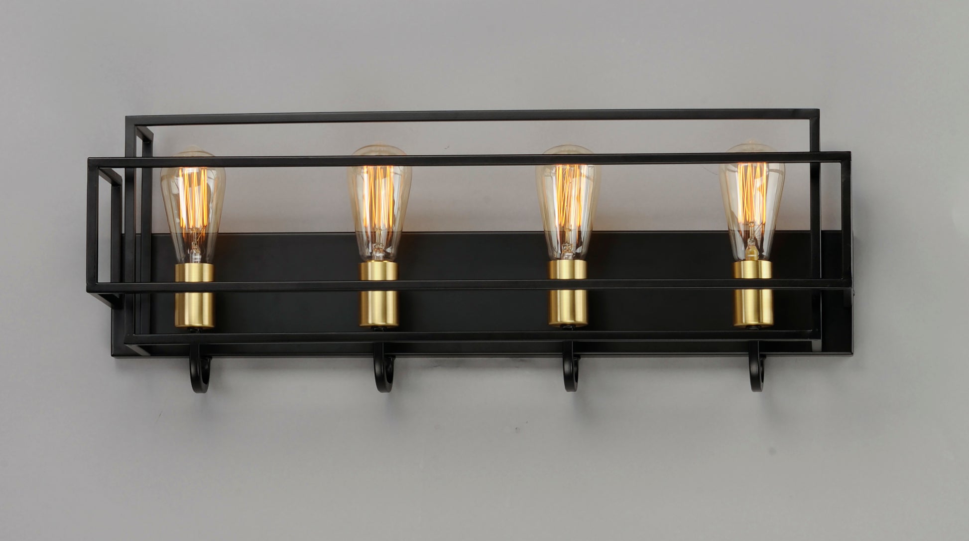 Liner 4-Light Bath Vanity Black/Satin Brass by Maxim Lighting