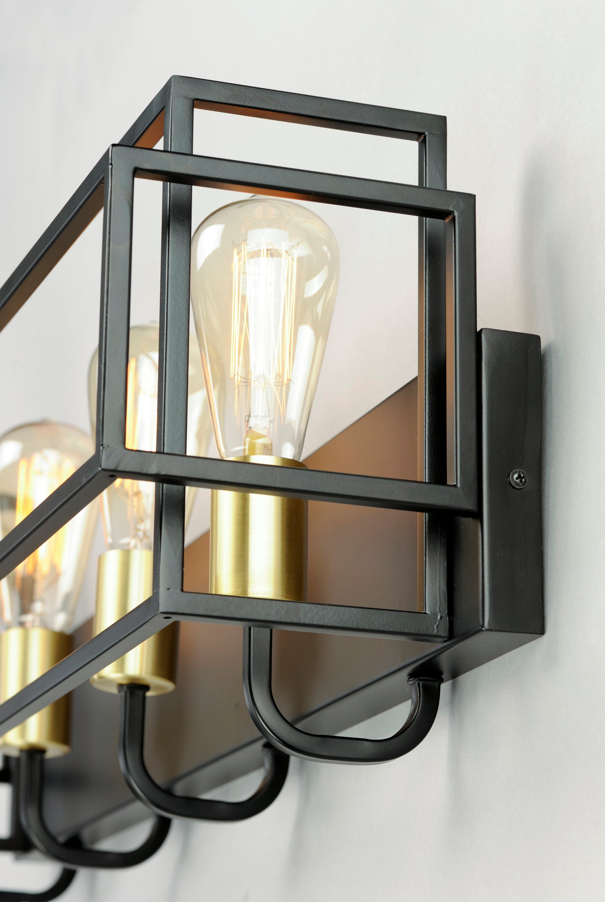 Liner 4-Light Bath Vanity Black/Satin Brass by Maxim Lighting