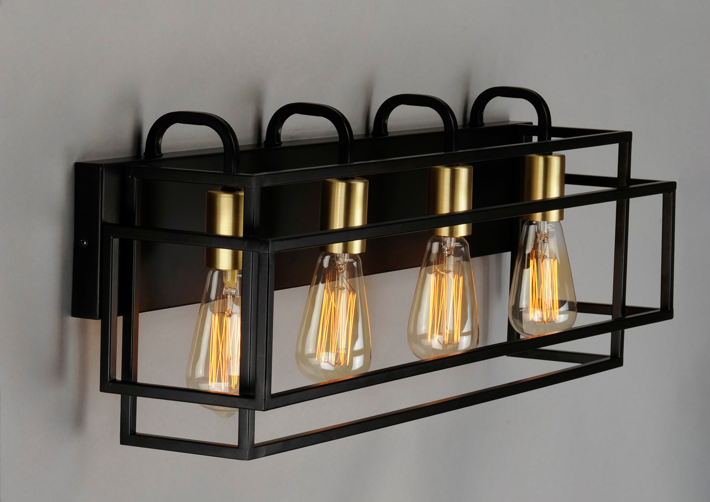 Liner 4-Light Bath Vanity Black/Satin Brass by Maxim Lighting