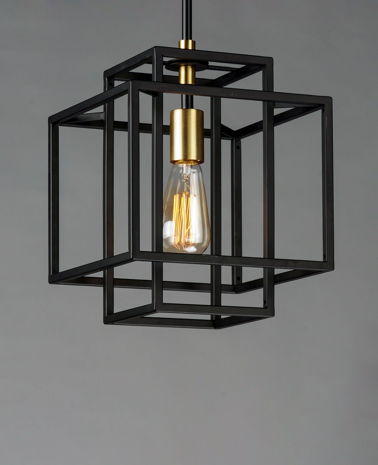 Liner Pendant Black/Satin Brass by Maxim Lighting